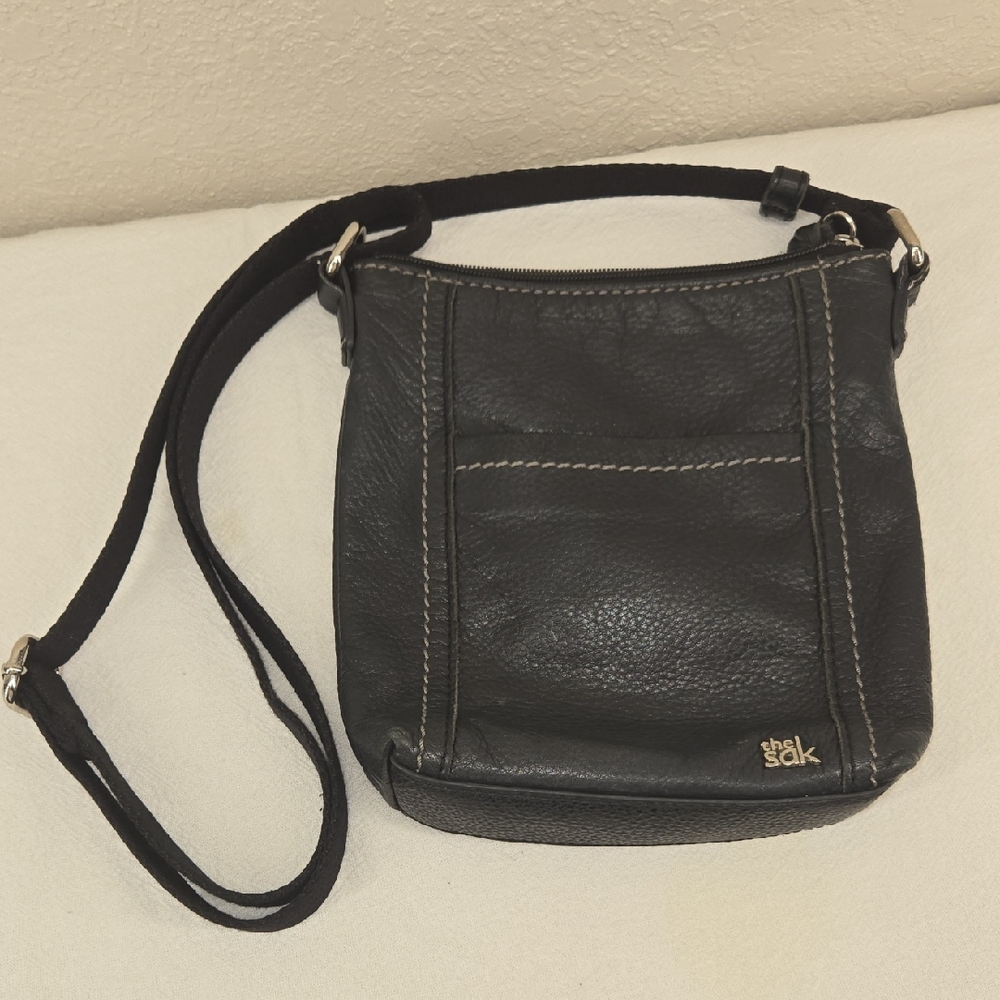 The Sak Black Leather Crossbody Bag